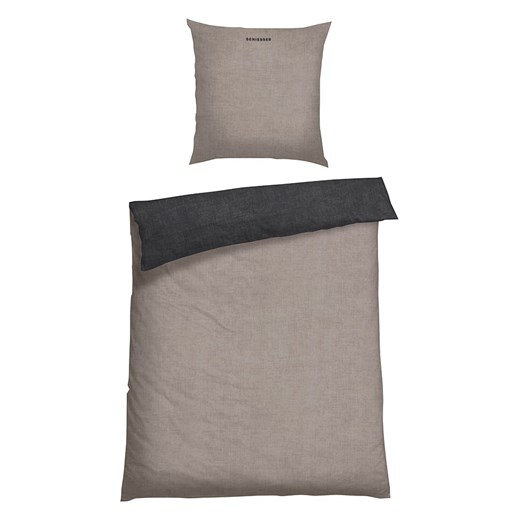 Schiesser Komplet pościeli flanelowej w kolorze antracytowo-jasnobrązowym ze sklepu Limango Polska w kategorii Pościele - zdjęcie 177797207