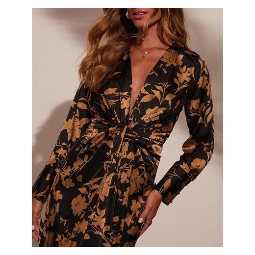 LA Angels Sukienka w kolorze czarno-musztardowym La Angels XL promocyjna cena Limango Polska