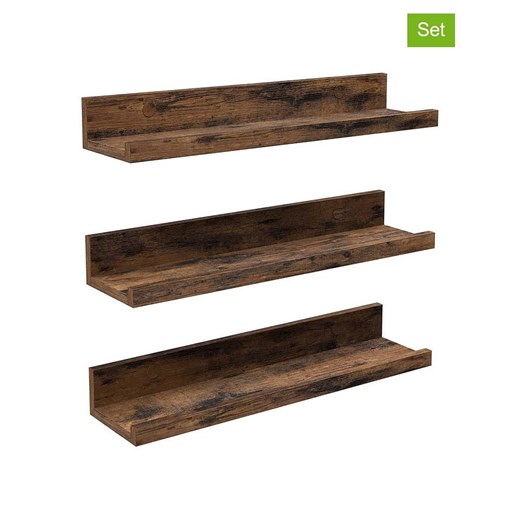 SONGMICS Regały ścienne (3 szt.) w kolorze brązowym - dł. 38 cm ze sklepu Limango Polska w kategorii Regały i witryny - zdjęcie 177799485
