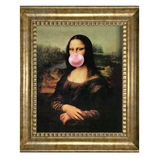 Orangewallz Druk artystyczny &quot;Mona Lisa - Gum&quot; w ramce - 40 x 50 cm ze sklepu Limango Polska w kategorii Obrazy - zdjęcie 177800029
