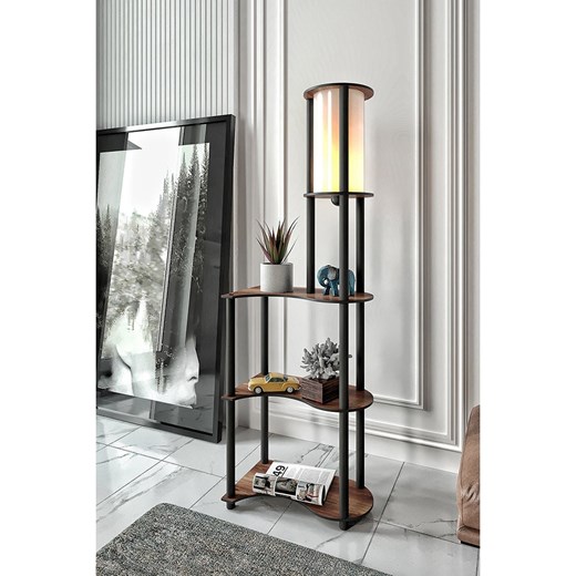 ABERTO DESIGN Lampa stojąca w kolorze czarno-brązowym - 50 x 140 x 30 cm ze sklepu Limango Polska w kategorii Oświetlenie - zdjęcie 177801107