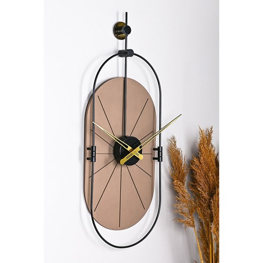 ABERTO DESIGN Zegar ścienny w kolorze jasnobrązowo-czarnym - 29 x 77 cm ze sklepu Limango Polska w kategorii Zegary - zdjęcie 177801119