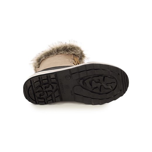 Kimberfeel Kozaki zimowe &quot;Elisa&quot; w kolorze beżowo-czarnym Kimberfeel 41 wyprzedaż Limango Polska