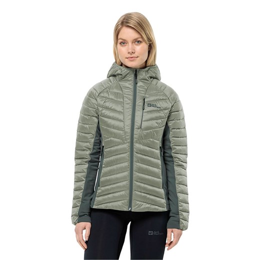 Jack Wolfskin Kurtka pikowana &quot;Routeburn Pro&quot; w kolorze zielonym ze sklepu Limango Polska w kategorii Kurtki damskie - zdjęcie 177802917