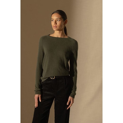 Perfect Cashmere Kaszmirowy sweter &quot;Whitney&quot; w kolorze ciemnozielonym ze sklepu Limango Polska w kategorii Swetry damskie - zdjęcie 177803258