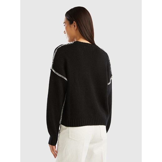 Benetton Sweter w kolorze czarnym L wyprzedaż Limango Polska