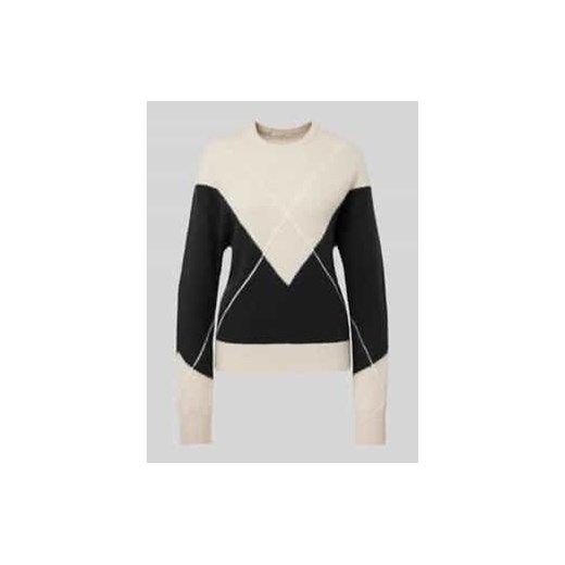 Sweter z dzianiny z okrągłym dekoltem ze sklepu Peek&Cloppenburg  w kategorii Swetry damskie - zdjęcie 177805879