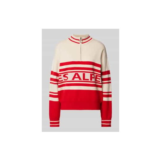 Sweter z dzianiny z mieszanki wiskozy ze stójką i zamkiem błyskawicznym ze sklepu Peek&Cloppenburg  w kategorii Swetry damskie - zdjęcie 177805917