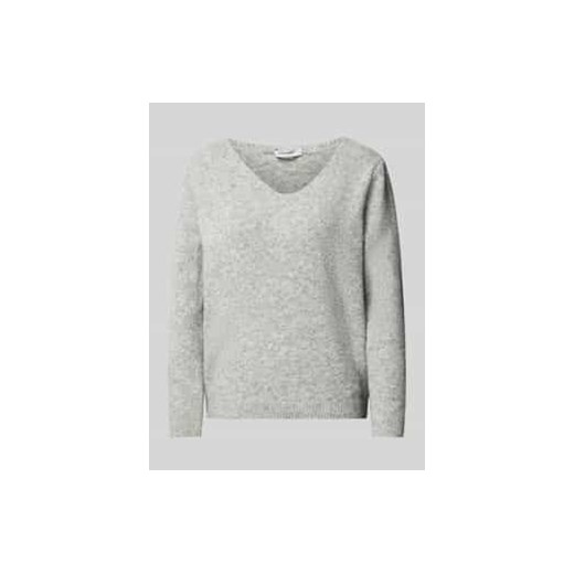 Sweter z dzianiny z prążkowanymi wykończeniami ze sklepu Peek&Cloppenburg  w kategorii Swetry damskie - zdjęcie 177806109