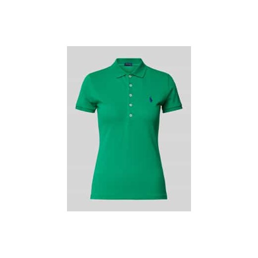 Koszulka polo z czystej bawełny z wyhaftowanym logo model ‘JULIE’ ze sklepu Peek&Cloppenburg  w kategorii Bluzki damskie - zdjęcie 177806375