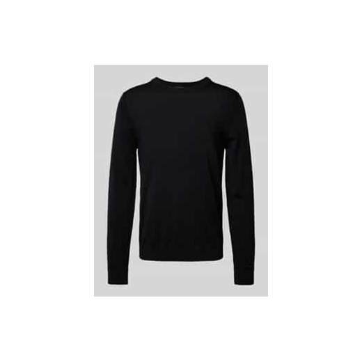 Sweter z dzianiny z prążkowanymi wykończeniami model ‘TRAY’ ze sklepu Peek&Cloppenburg  w kategorii Swetry męskie - zdjęcie 177806855
