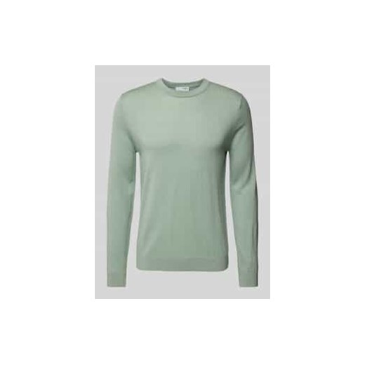 Sweter z dzianiny z prążkowanymi wykończeniami model ‘TRAY’ ze sklepu Peek&Cloppenburg  w kategorii Swetry męskie - zdjęcie 177806896