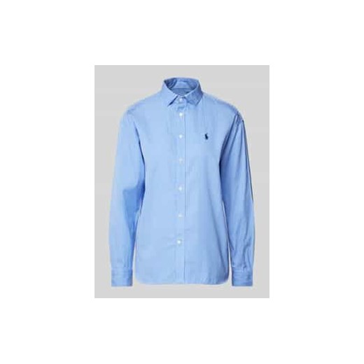 Bluzka koszulowa o kroju relaxed fit z wyhaftowanym logo ze sklepu Peek&Cloppenburg  w kategorii Koszule damskie - zdjęcie 177807525