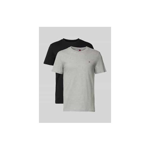T-shirt o kroju slim fit z wyhaftowanym logo w zestawie 2 szt. ze sklepu Peek&Cloppenburg  w kategorii Podkoszulki męskie - zdjęcie 177807615