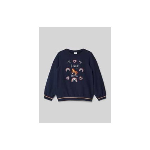 Bluza o kroju regular fit z miękkiej mieszanki bawełny z błyszczącymi i cekinowymi detalami ze sklepu Peek&Cloppenburg  w kategorii Bluzy dziewczęce - zdjęcie 177807766