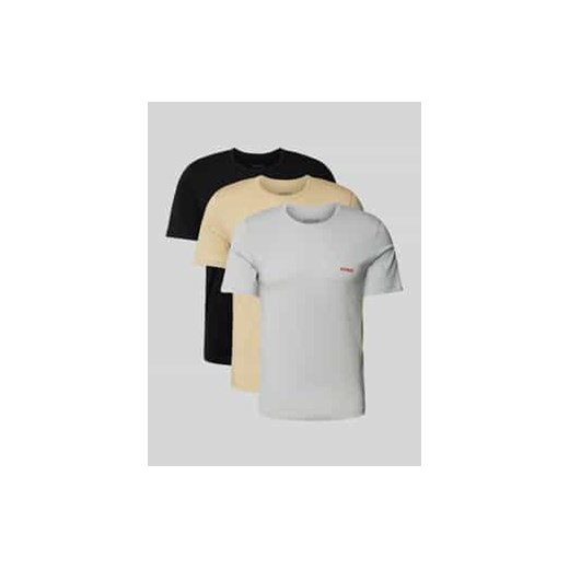T-shirt o kroju regular fit z wiskozy z nadrukiem z logo w zestawie 3 szt. ze sklepu Peek&Cloppenburg  w kategorii Podkoszulki męskie - zdjęcie 177808206