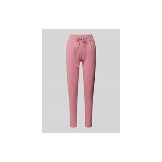 Spodnie o kroju slim fit z zakładkami w pasie i elastycznym pasem model ‘KATE’ ze sklepu Peek&Cloppenburg  w kategorii Spodnie damskie - zdjęcie 177808296