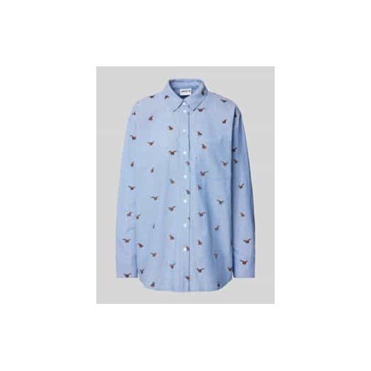 Bluzka koszulowa o kroju relaxed fit z czystej bawełny ekologicznej z kieszenią na piersi ze sklepu Peek&Cloppenburg  w kategorii Koszule damskie - zdjęcie 177808387
