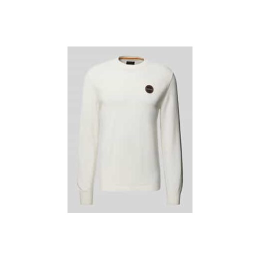 Sweter z dzianiny z wyhaftowanym logo model ‘DERRI’ ze sklepu Peek&Cloppenburg  w kategorii Swetry męskie - zdjęcie 177808539
