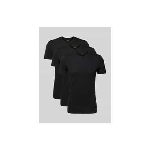 T-shirt z okrągłym prążkowanym dekoltem w zestawie 3 szt. ze sklepu Peek&Cloppenburg  w kategorii Podkoszulki męskie - zdjęcie 177808635