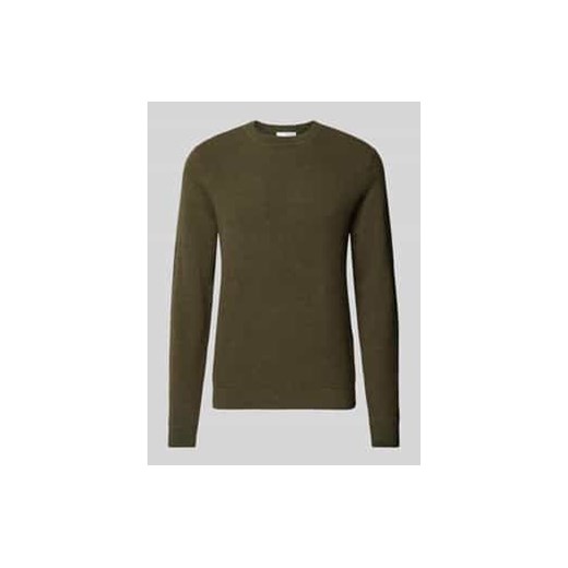 Sweter z dzianiny z prążkowanymi wykończeniami model ‘ROSS’ ze sklepu Peek&Cloppenburg  w kategorii Swetry męskie - zdjęcie 177808765