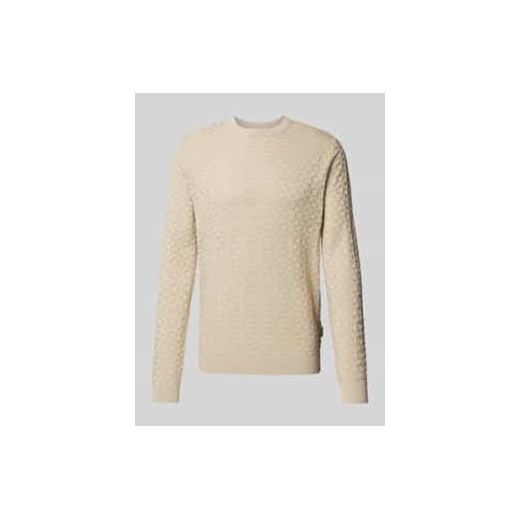 Sweter z dzianiny z fakturowanym wzorem model ‘KALLE’ ze sklepu Peek&Cloppenburg  w kategorii Swetry męskie - zdjęcie 177808988
