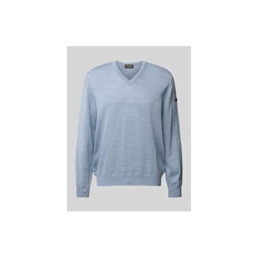 Sweter z dzianiny z naszywką z logo ze sklepu Peek&Cloppenburg  w kategorii Swetry męskie - zdjęcie 177809287
