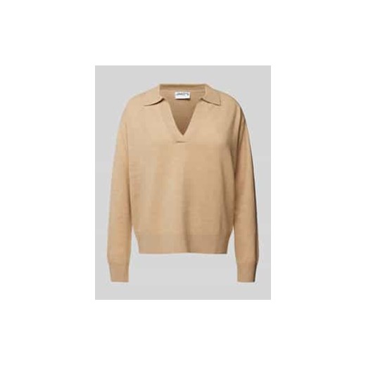 Sweter kaszmirowy z prążkowanymi wykończeniami ze sklepu Peek&Cloppenburg  w kategorii Swetry damskie - zdjęcie 177809408