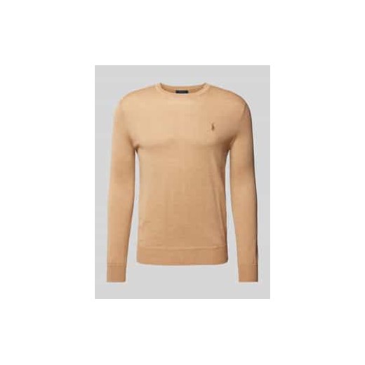 Sweter z dzianiny o kroju slim fit z czystej wełny ze sklepu Peek&Cloppenburg  w kategorii Swetry męskie - zdjęcie 177809539