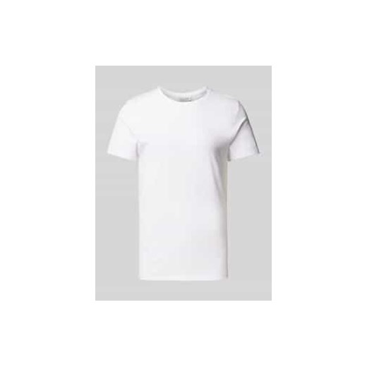 T-shirt z prążkowanym okrągłym dekoltem ze sklepu Peek&Cloppenburg  w kategorii T-shirty męskie - zdjęcie 177809578