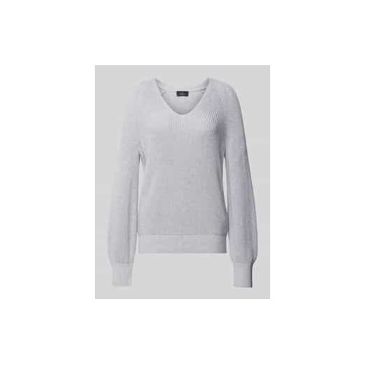 Sweter z dzianiny z dekoltem w serek ze sklepu Peek&Cloppenburg  w kategorii Swetry damskie - zdjęcie 177809797