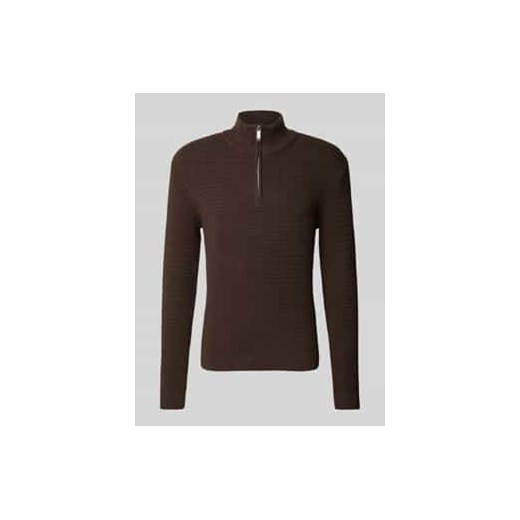 Sweter z dzianiny ze stójką model ‘THEO’ ze sklepu Peek&Cloppenburg  w kategorii Swetry męskie - zdjęcie 177809927