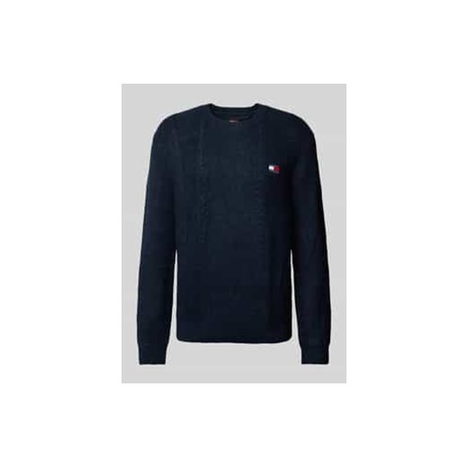 Sweter z dzianiny ze ściegiem warkoczowym model ‘SLIM CABLE’ ze sklepu Peek&Cloppenburg  w kategorii Swetry męskie - zdjęcie 177810139