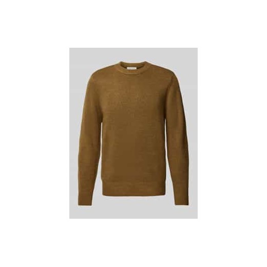Sweter z dzianiny z prążkowanymi wykończeniami model ‘Karl’ ze sklepu Peek&Cloppenburg  w kategorii Swetry męskie - zdjęcie 177810167