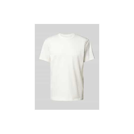 T-shirt z prążkowanym okrągłym dekoltem ze sklepu Peek&Cloppenburg  w kategorii Podkoszulki męskie - zdjęcie 177810286