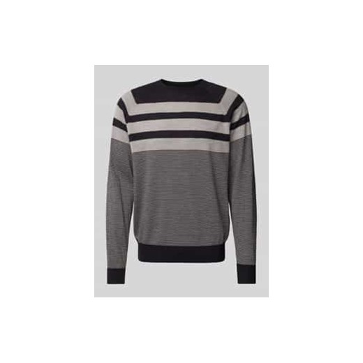 Sweter z dzianiny z okrągłym dekoltem ze sklepu Peek&Cloppenburg  w kategorii Swetry męskie - zdjęcie 177810476