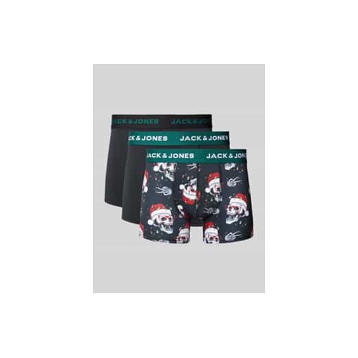 Obcisłe bokserki ze szwami działowymi w zestawie 3 szt. model ‘XMAS SKULLS’ ze sklepu Peek&Cloppenburg  w kategorii Majtki męskie - zdjęcie 177810717