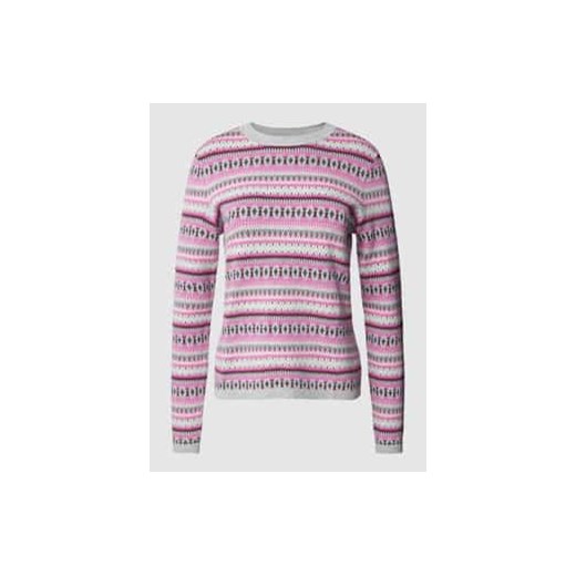 Sweter o normalnym kroju z prążkowanymi wykończeniami ze sklepu Peek&Cloppenburg  w kategorii Swetry damskie - zdjęcie 177810766