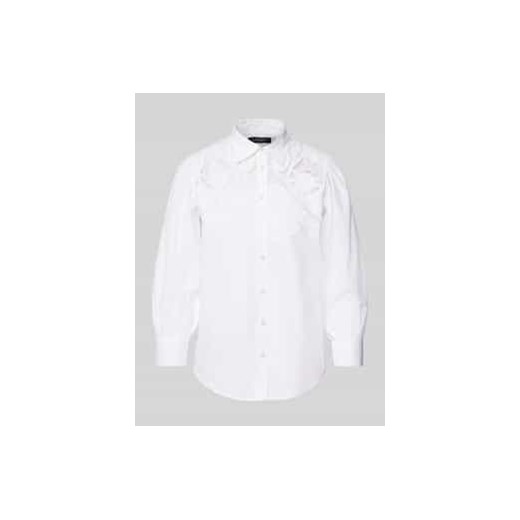 Bluzka koszulowa o kroju regular fit z obszyciem z koronki model ‘PALECO’ ze sklepu Peek&Cloppenburg  w kategorii Koszule damskie - zdjęcie 177810806