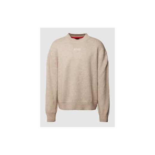 Sweter z dzianiny z wyhaftowanym logo model ‘Seese’ ze sklepu Peek&Cloppenburg  w kategorii Swetry męskie - zdjęcie 177811039