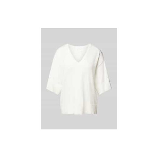 T-shirt z czystej wiskozy z dekoltem w serek model ‘Eslina’ ze sklepu Peek&Cloppenburg  w kategorii Bluzki damskie - zdjęcie 177811156