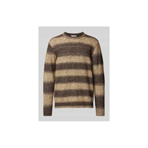 Sweter z dzianiny z prążkowanymi wykończeniami model ‘RAI’ ze sklepu Peek&Cloppenburg  w kategorii Swetry męskie - zdjęcie 177811239