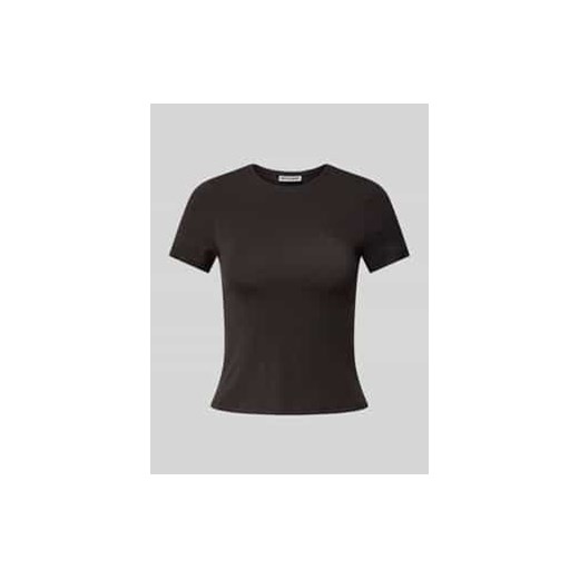 T-shirt z prążkowanym okrągłym dekoltem ze sklepu Peek&Cloppenburg  w kategorii Bluzki damskie - zdjęcie 177811268