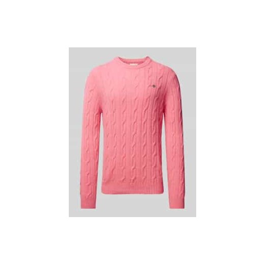 Sweter z dzianiny z wzorem warkocza ze sklepu Peek&Cloppenburg  w kategorii Swetry męskie - zdjęcie 177811328