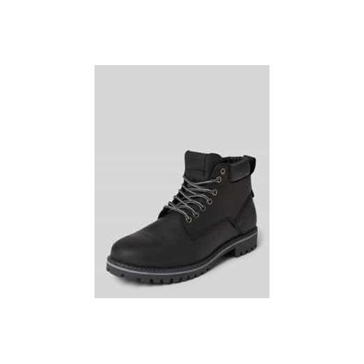 Buty skórzane z naszywką z logo model ‘QUEENSWAY’ ze sklepu Peek&Cloppenburg  w kategorii Buty zimowe męskie - zdjęcie 177812097