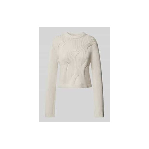 Sweter z dzianiny z prążkowanymi wykończeniami ze sklepu Peek&Cloppenburg  w kategorii Swetry damskie - zdjęcie 177812457