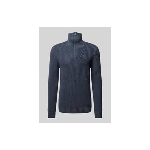 Sweter z dzianiny z prążkowanymi wykończeniami ze sklepu Peek&Cloppenburg  w kategorii Swetry męskie - zdjęcie 177812677