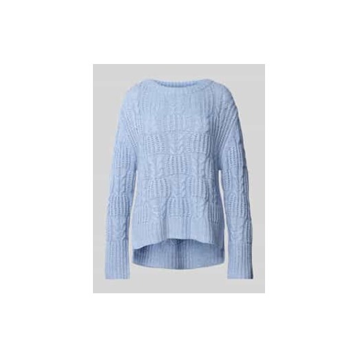 Sweter o luźnym kroju z dzianiny w warkocze z bocznymi rozcięciami ze sklepu Peek&Cloppenburg  w kategorii Swetry damskie - zdjęcie 177813158