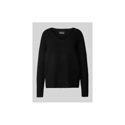 Sweter z dzianiny o kroju regular fit z dekoltem w serek model ‘ELLEN’ ze sklepu Peek&Cloppenburg  w kategorii Swetry damskie - zdjęcie 177813239