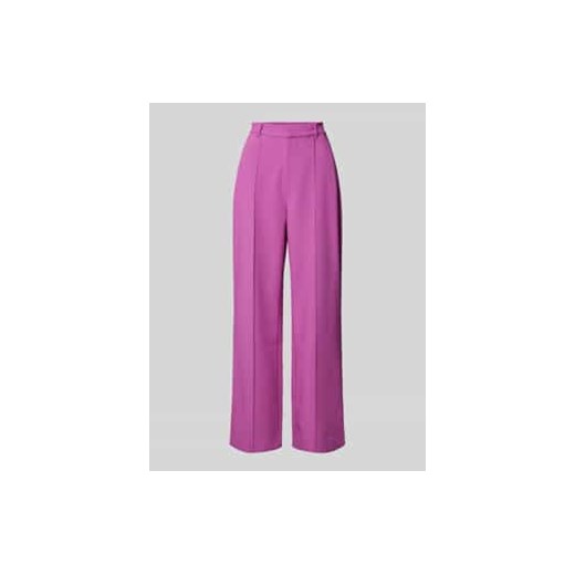 Spodnie materiałowe o kroju straight fit z dodatkiem wiskozy i zapięciem na guzik ze sklepu Peek&Cloppenburg  w kategorii Spodnie damskie - zdjęcie 177814035